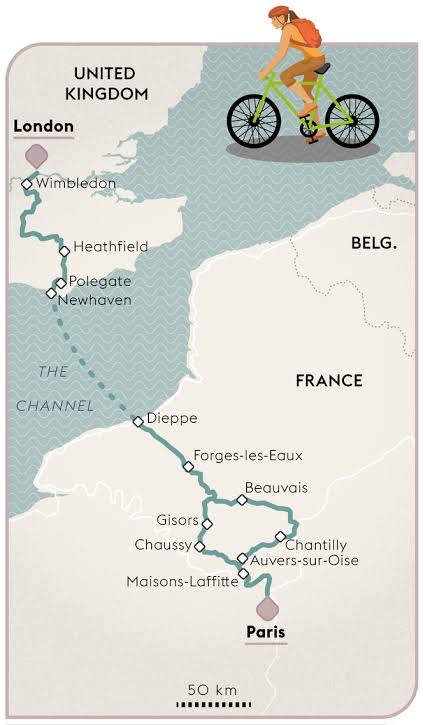 London to Paris Cycling Challenge race mark