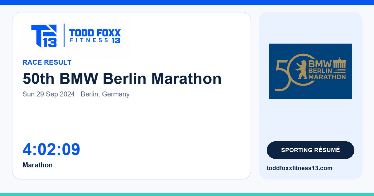 Branded 50th BMW Berlin Marathon social share card