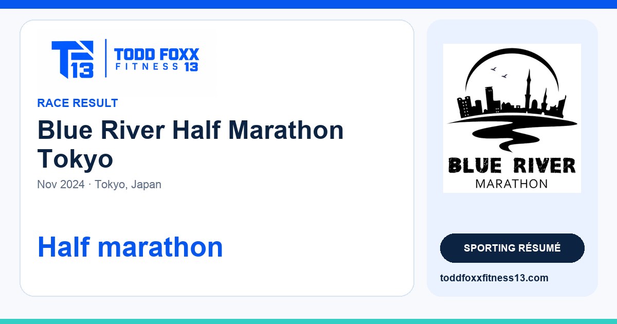 Branded Blue River Half Marathon Tokyo social share card