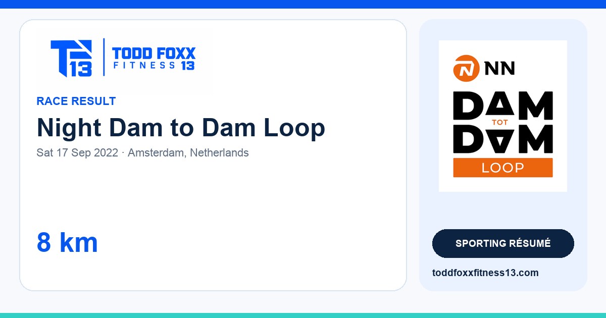 Branded Night Dam to Dam Loop social share card