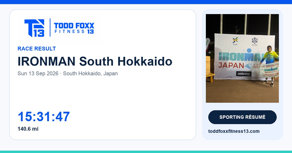 Branded IRONMAN South Hokkaido social share card
