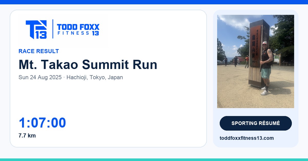 Branded Mt. Takao Summit Run social share card