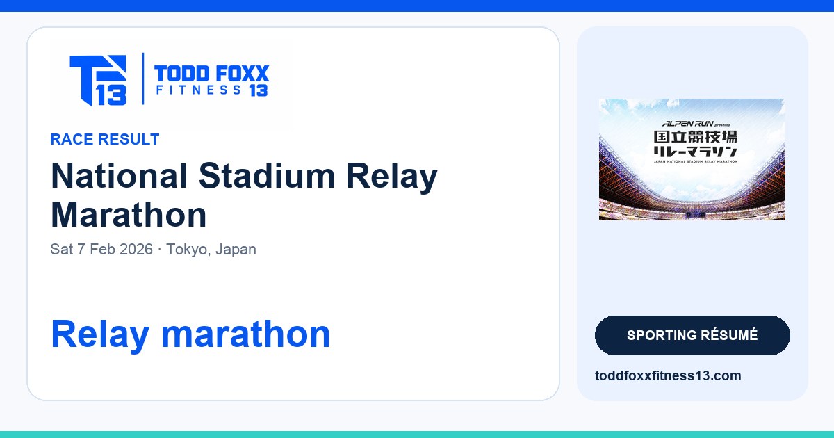 Branded National Stadium Relay Marathon social share card