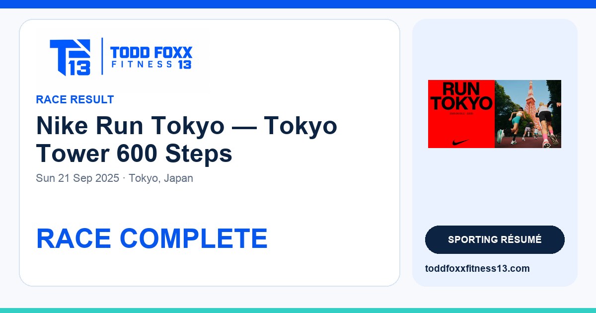 Branded Nike Run Tokyo — Tokyo Tower 600 Steps social share card