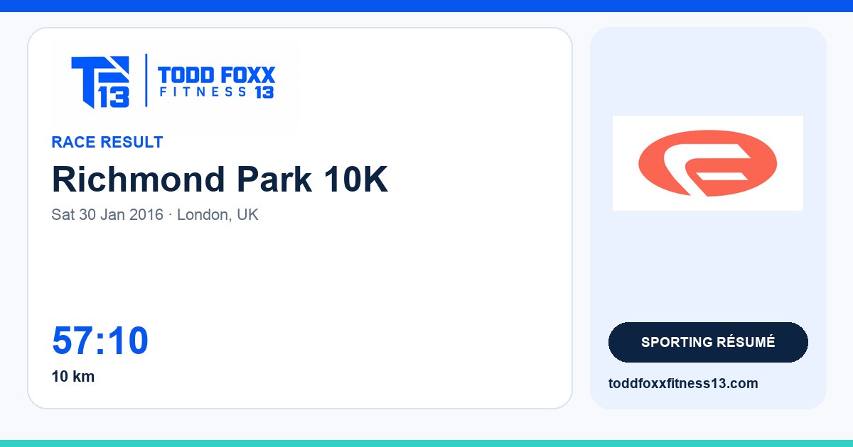 Branded Richmond Park 10K social share card