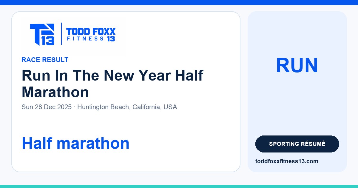 Branded Run In The New Year Half Marathon social share card