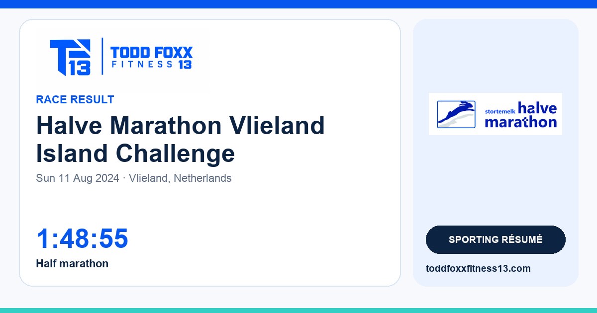 Branded Halve Marathon Vlieland Island Challenge social share card