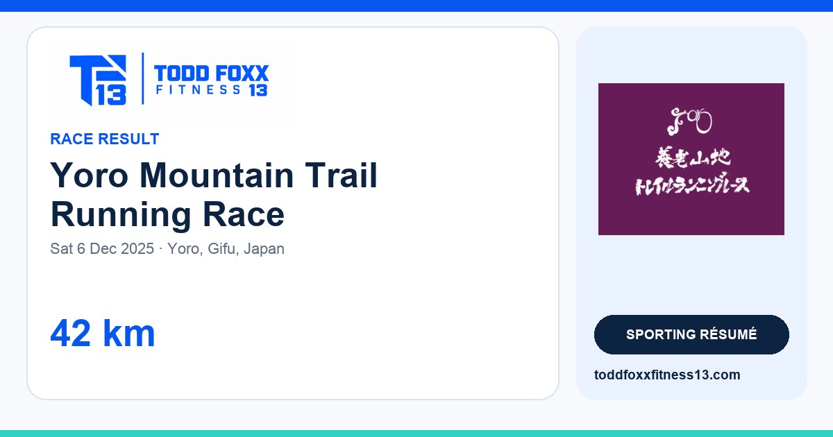 Branded Yoro Mountain Trail Running Race social share card